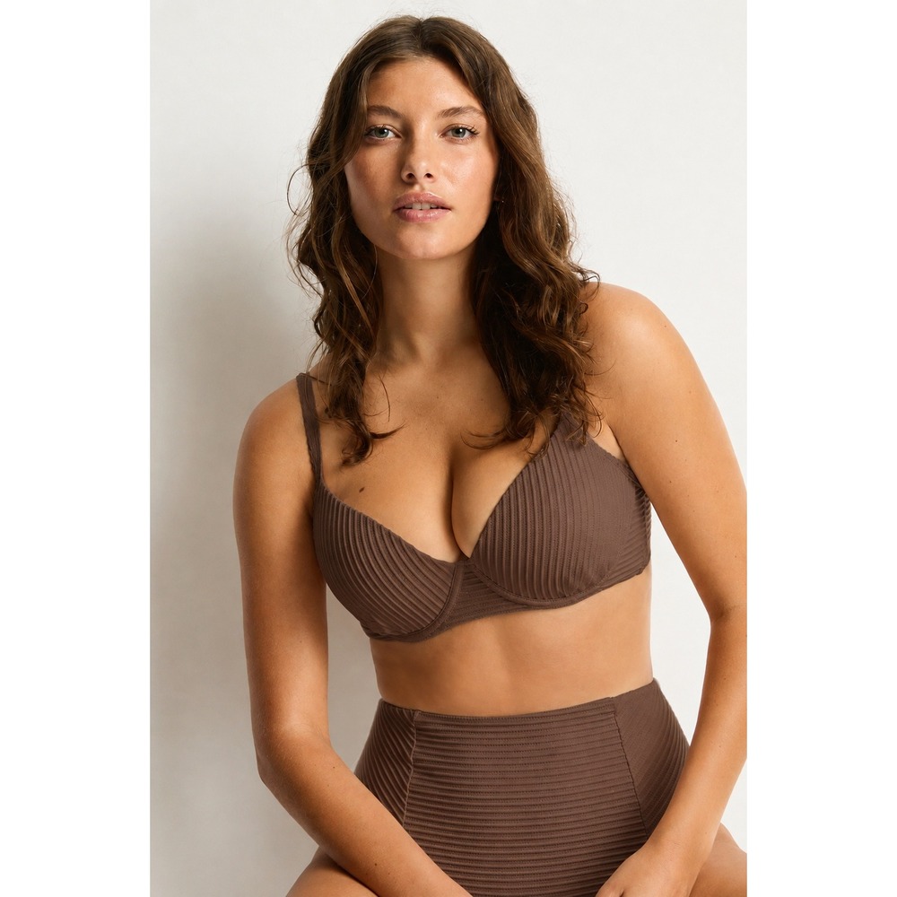 Sea Level Swim Australia Mocha Brown Spinnacker Moulded Cup Bra US 6 AU 10